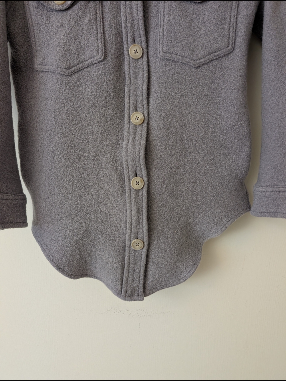 Aritzia Wilfred Free Womens XS The Ganna Shirt Jacket Merino Wool Shacket Purple - Picture 2 of 7